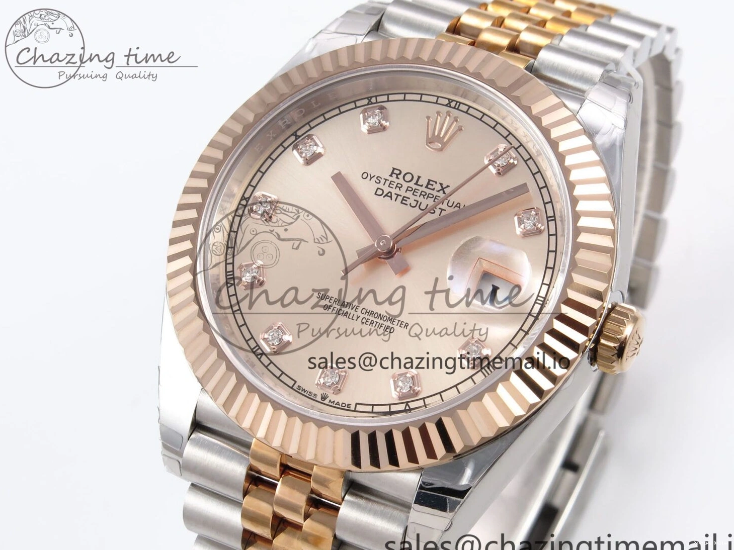 0208 DateJust 41 126331 EWEF Best Edition RG Diamonds Dial on SS RG Jubilee Bracelet A UrbanChic 999